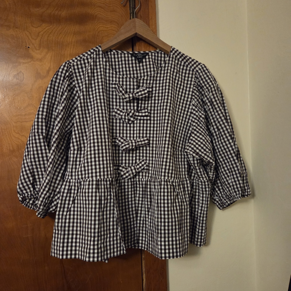 Velvet Heart Monochrome Checkered Top